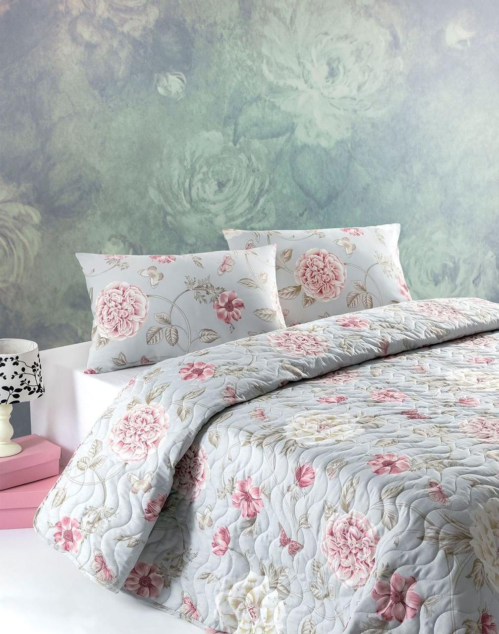 

Покрывало стеганное с наволочками 160*220 Eponj Home B&W Sandiego mint ментоловый