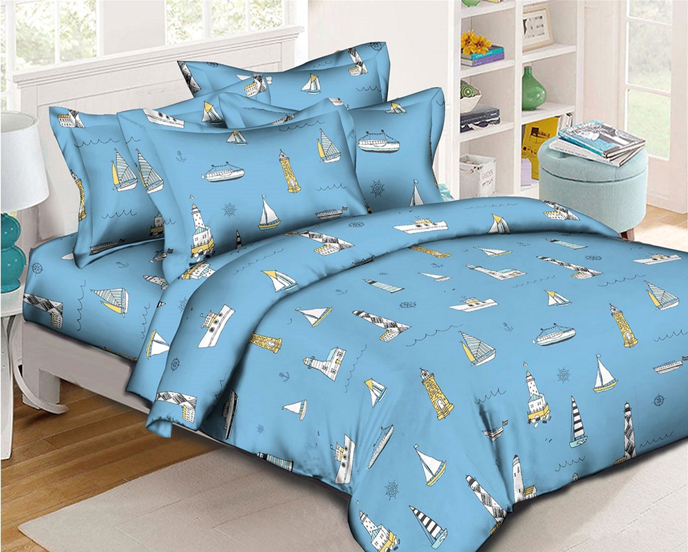 

Комплект постельного белья MirSon Бязь Premium 17-0427 Sailor Семейный (2 x 160x220)