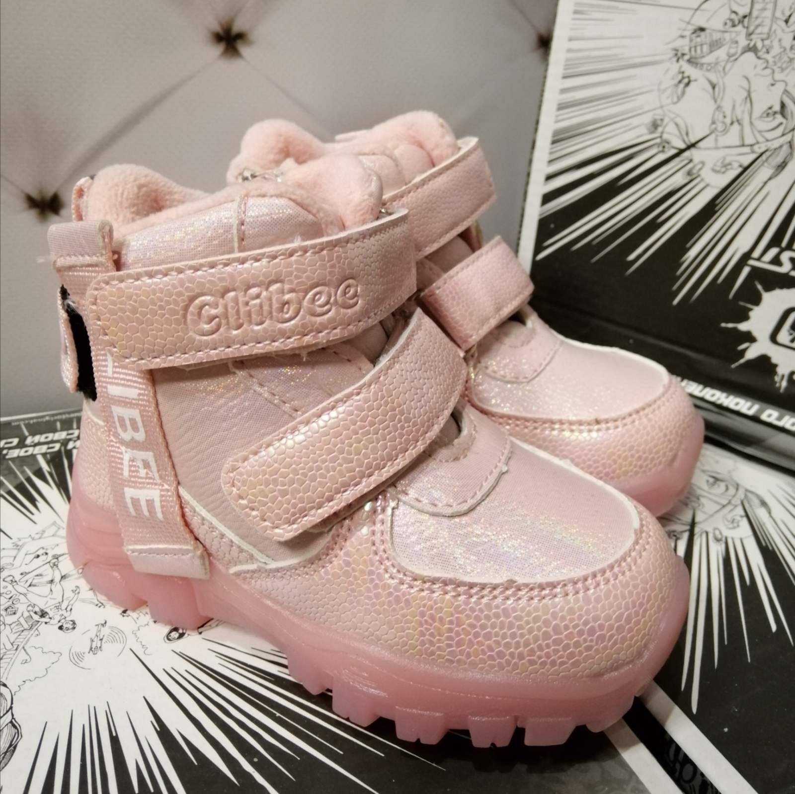 

Зимние ботинки для девочки Clibee 265 Н pink розовые р. 27-17,7 см