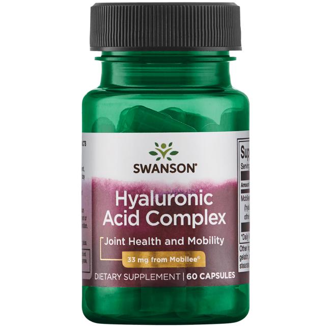 

Комплекс Гиалуроновой кислоты, Hyal-Joint Hyaluronic Acid Complex, Swanson, 33 мг, 60 капсул