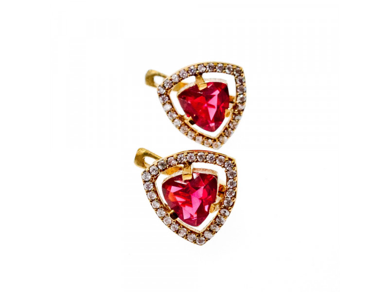 

Серебряные серьги 925 пробы с Красным камнем Алпанит Sky Jewelry 000792