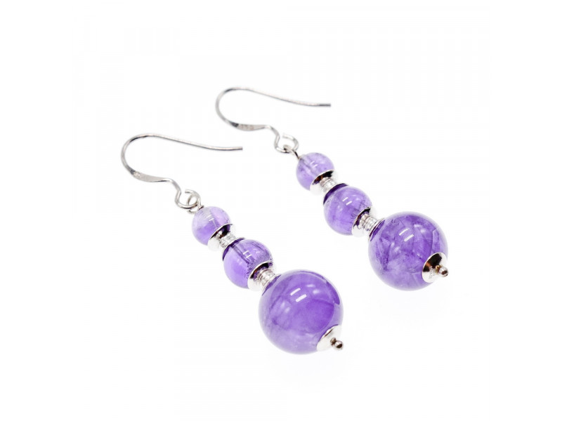 

Серебряные серьги с аметистом Романтика Натуральный Sky Jewelry 003177
