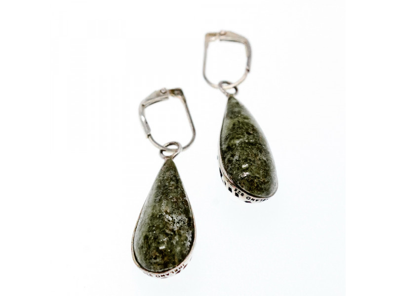 

Серебряные серьги 925 пробы с зеленой Яшмой Sky Jewelry 001387