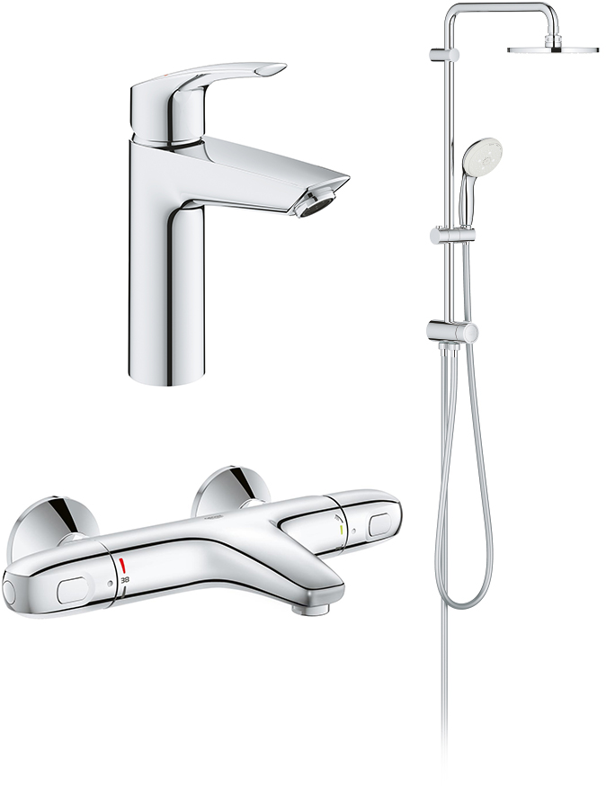 

Набор смесителей GROHE Eurosmart New UA34102TS0 (23324003+34155003+27389002)