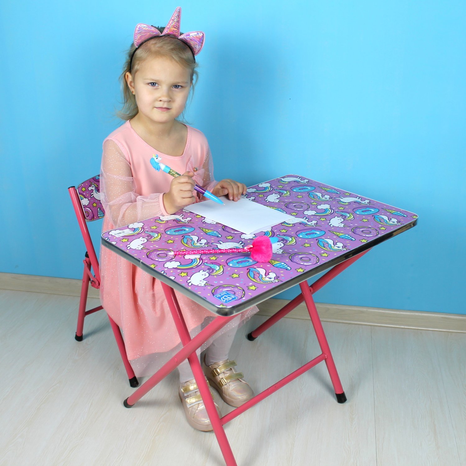 

Детский складной столик + стульчик Star Toys Factor Co (A19-UNI) Розовый