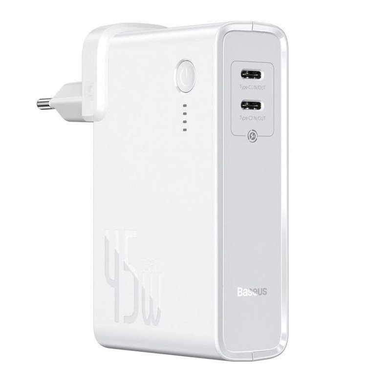

Зарядное устройство Baseus с Powerbank 45W 10000mAh + Cable Type-C to Type-C 60W (1m) white