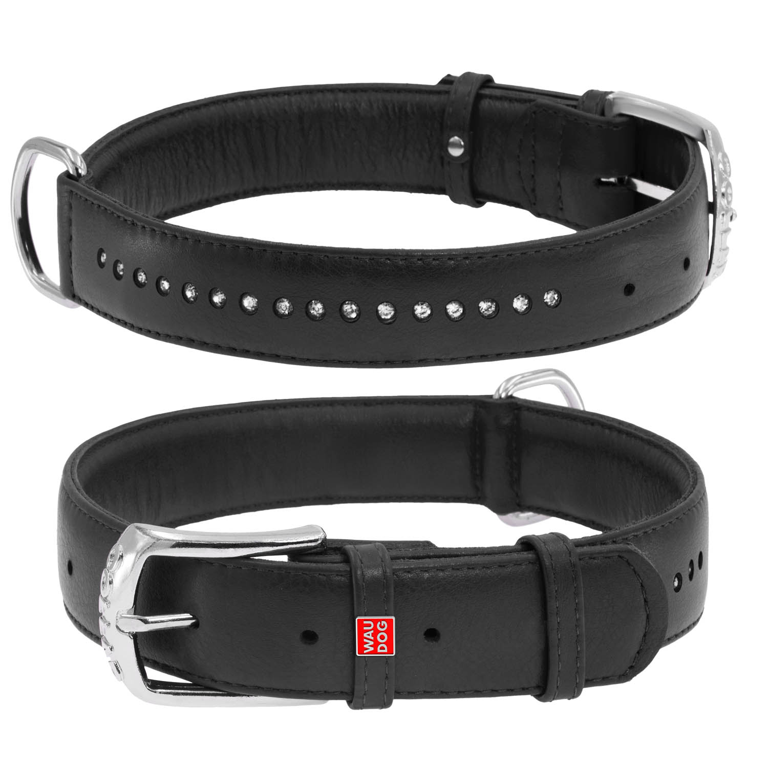 

Ошейник WAUDOG Glamour со стразами 30-39 см 20 мм Черный (38761)