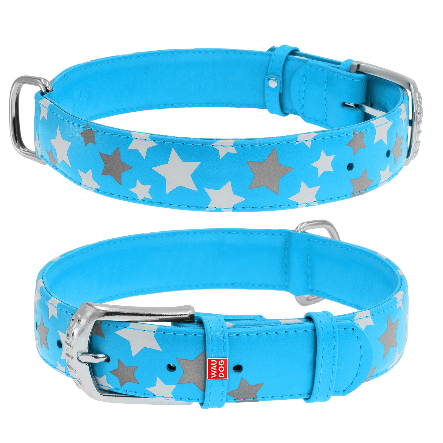 

Ошейник WAUDOG Glamour с узором "Звездочка" 46-60 см 35 мм Голубой (35882)