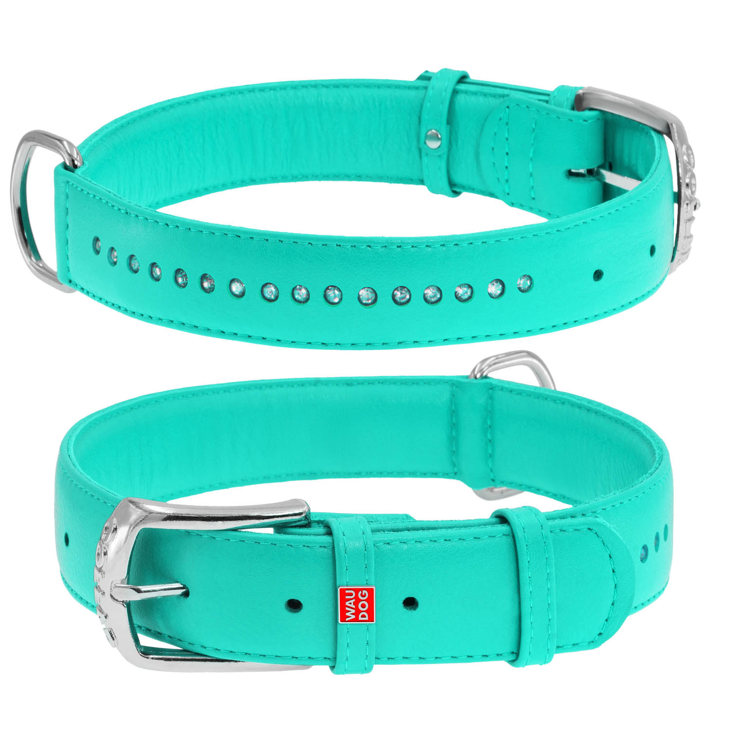 

Ошейник WAUDOG Glamour со стразами 46-60 см 35 мм Ментоловый (388213)