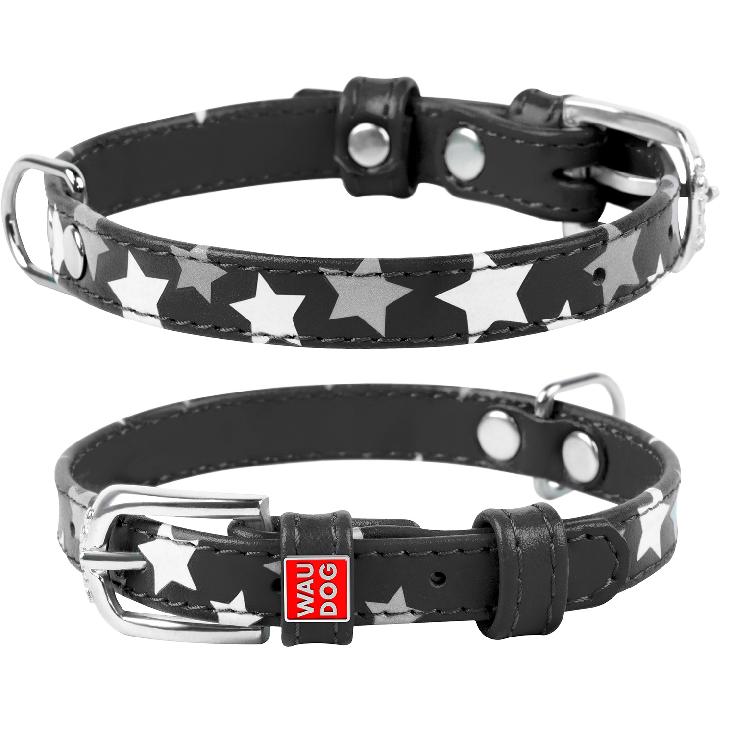 

Ошейник WAUDOG Glamour с узором "Звездочка" 27-36 см 15 мм Черный (35851)