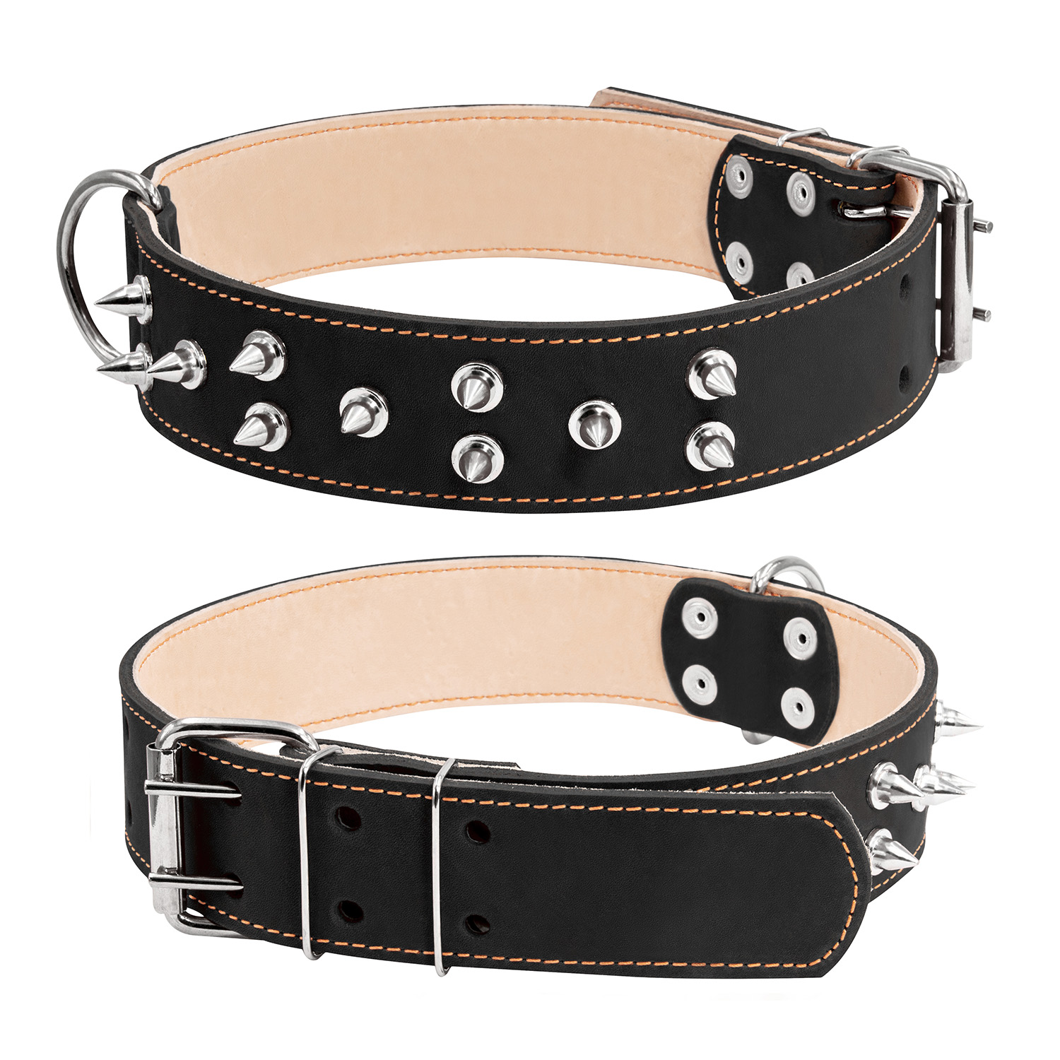 

Ошейник двойной Collar с шипами 57-69 см 45 мм Черный (03641)