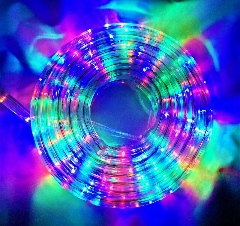 

Светодиодная LED уличная новогодняя гирлянда XMAS ROPE JiaMei прозрачный шланг 10 м Разноцветная