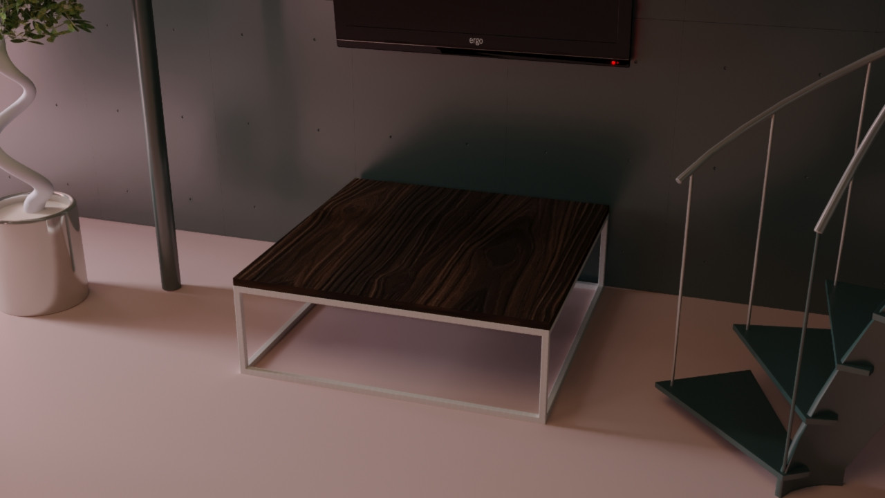 

Дизайнерский журнальный стол ДСП Павлония темная Белый в стиле Лофт Loft Design RVL001-39 ()