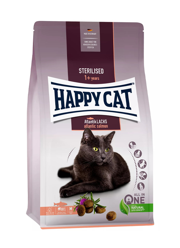 

Сухой корм Happy Cat Sterilised Atlantik-Lachs Adult для стерилизованных кошек и кастрированных котов с атлантическим лососем 10 кг