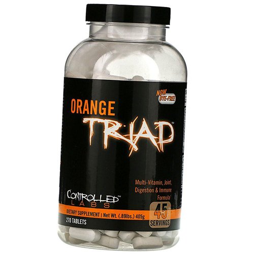 

Поливитамины, с Формулой для суставов, пищеварения и иммунитета, Orange Triad, Controlled Labs 270таб (36183001)