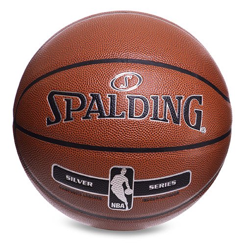 

Мяч баскетбольный Composite Leather NBA Silver Series 76018Z Spalding №7 Коричневый (57484009)
