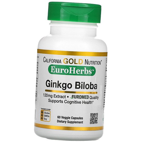 

Экстракт Гинкго Билоба, EuroHerbs Ginkgo Biloba Extract, California Gold Nutrition 60вегкапс (71427007)