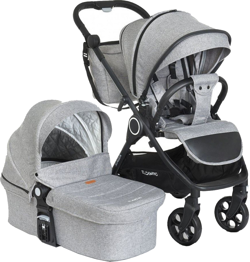 

Коляска El Camino Saga ME 1085 Grey Универсальная 2в1 (ME 1085 grey)