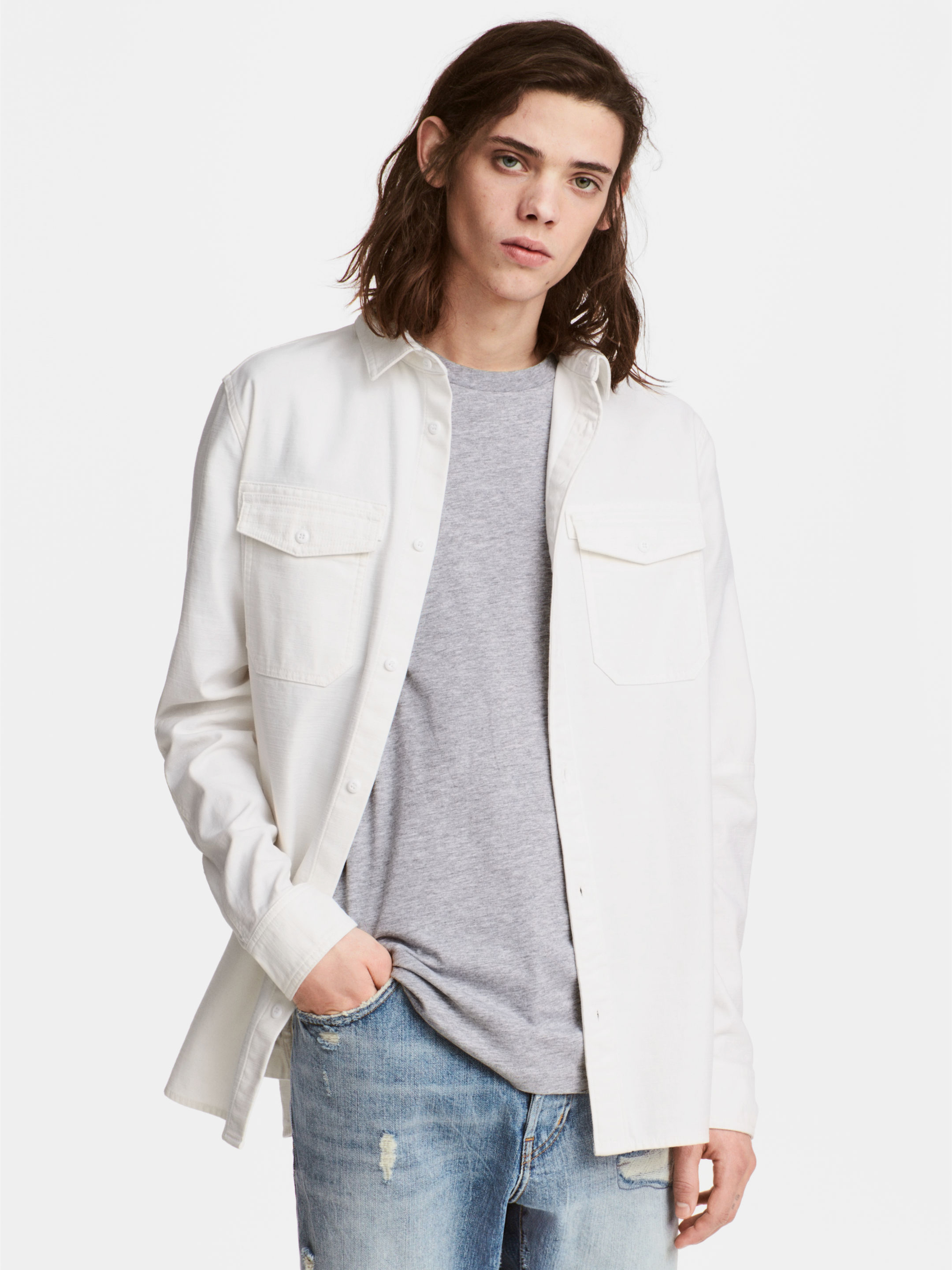 

Рубашка H&M Divided XAZ181079NJKM  Белая, Рубашка H&M Divided XAZ181079NJKM S Белая