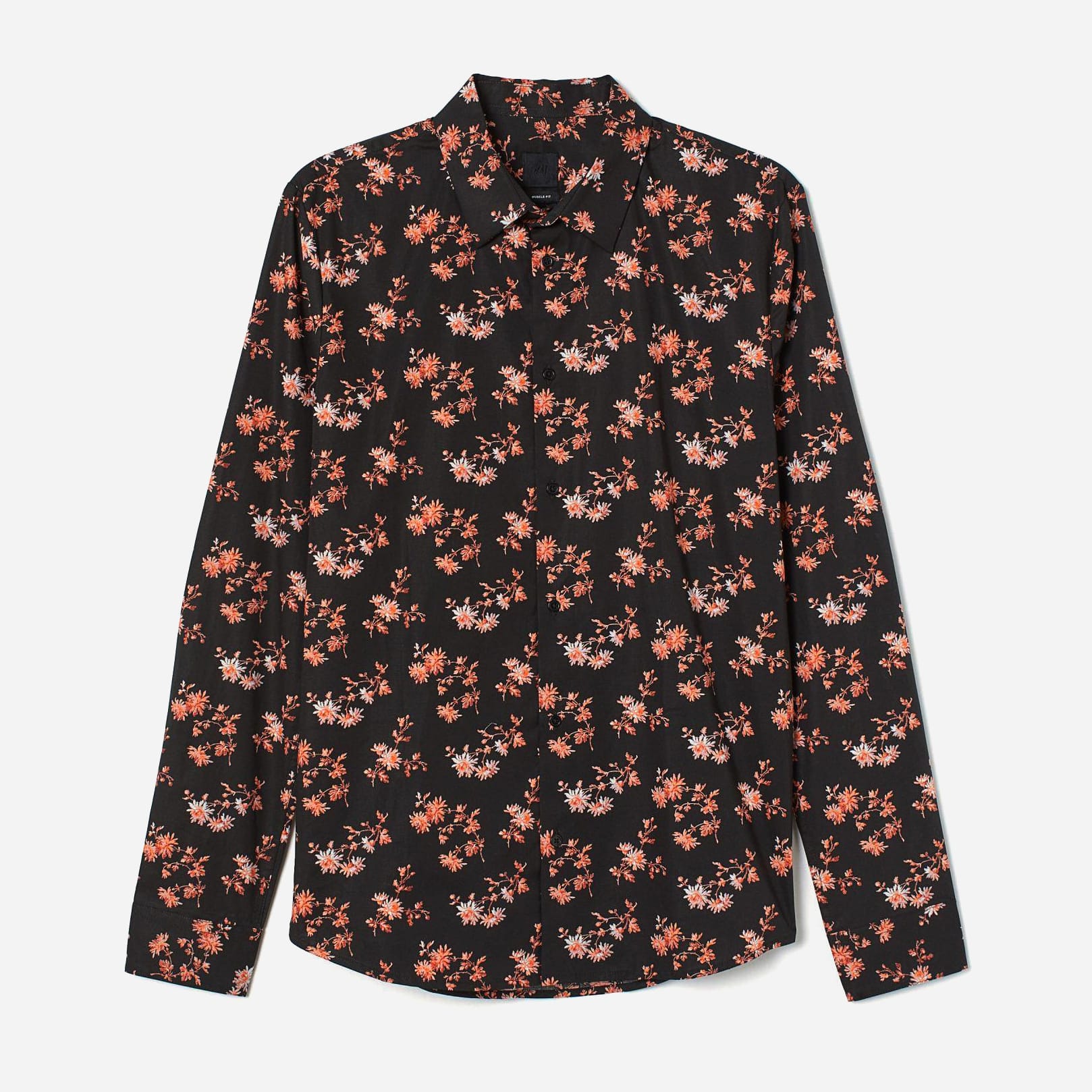 

Рубашка H&M XAZ235785BDBB  Черная в цветы, Рубашка H&M XAZ235785BDBB XS Черная в цветы
