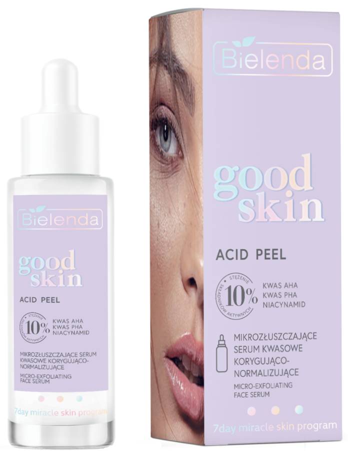 Акція на Сыворотка Bielenda Good Skin Микро-эксфолиант 10 % AHA + PHA + Ниацинамид 30 мл (5902169046866) від Rozetka UA
