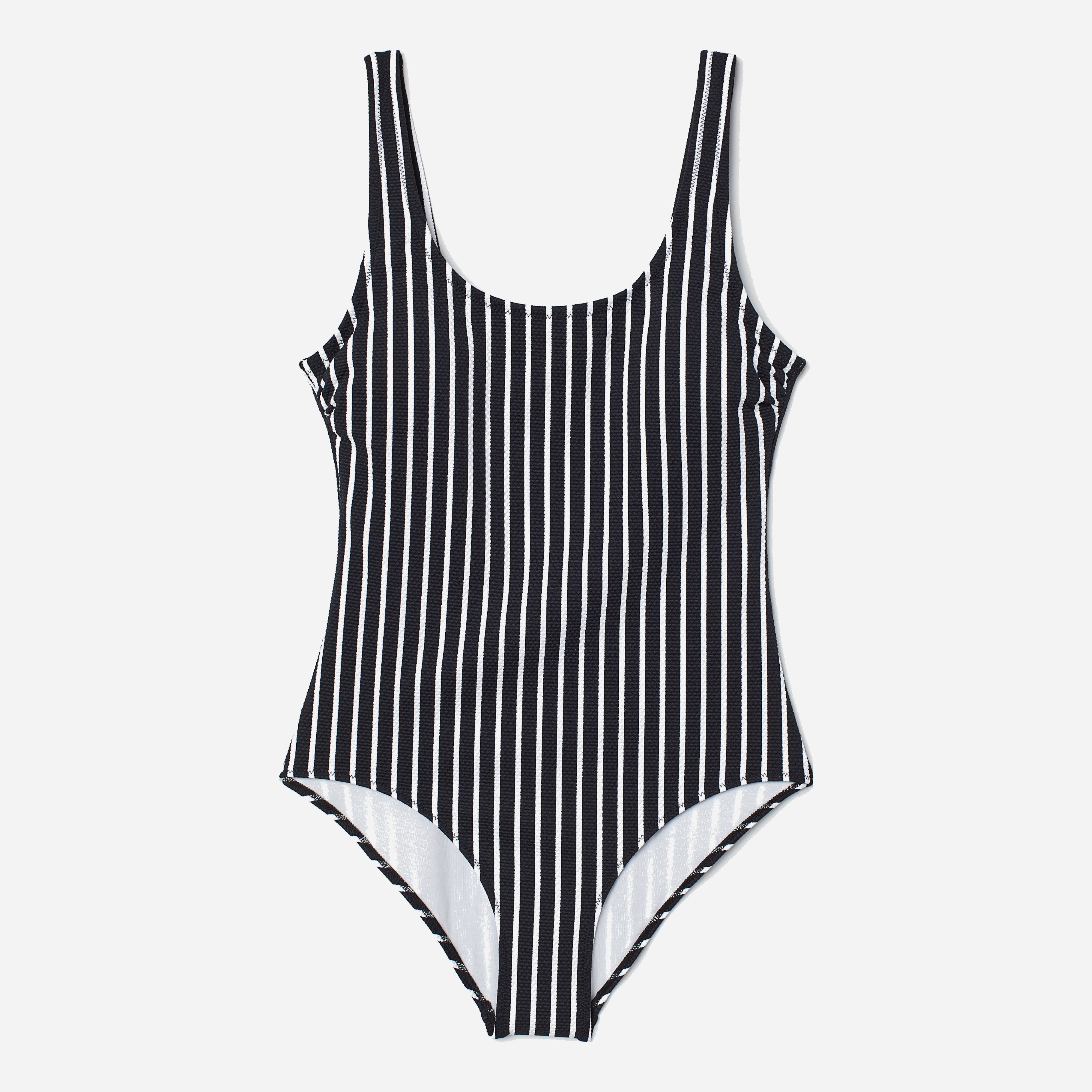

Купальник женский слитный H&M 0559633-7 38 Черный с белым/Полоска