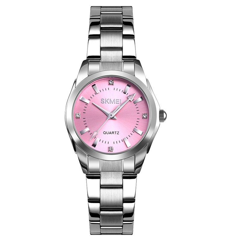 

Женские часы Skmei 1620 silver/pink розовый циферблат