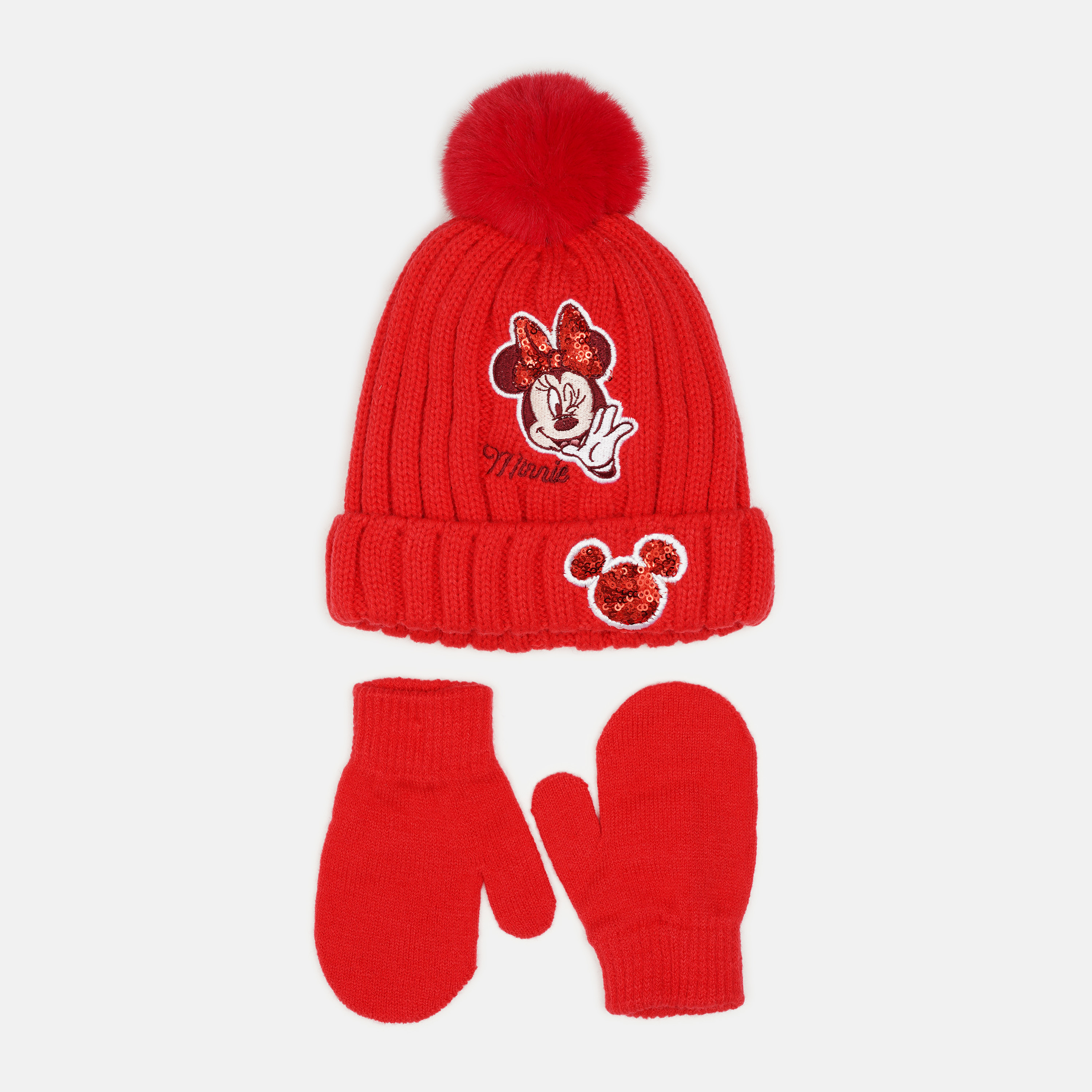 

Зимний комплект (шапка + варежки) Disney Minnie TH4158 48 см Красные