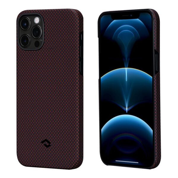 

Чехол Pitaka MagEZ Case Plain для Apple iPhone 12 Pro - Black / Red