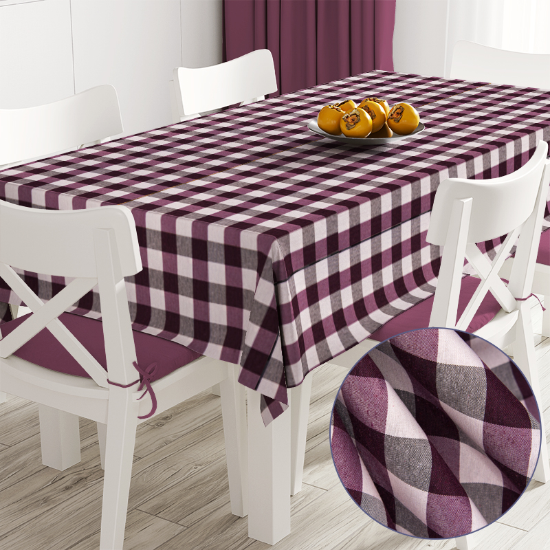

Скатерть в клетку Time Textile Marissa Purple 3 см Бордовый TT108039 140x160