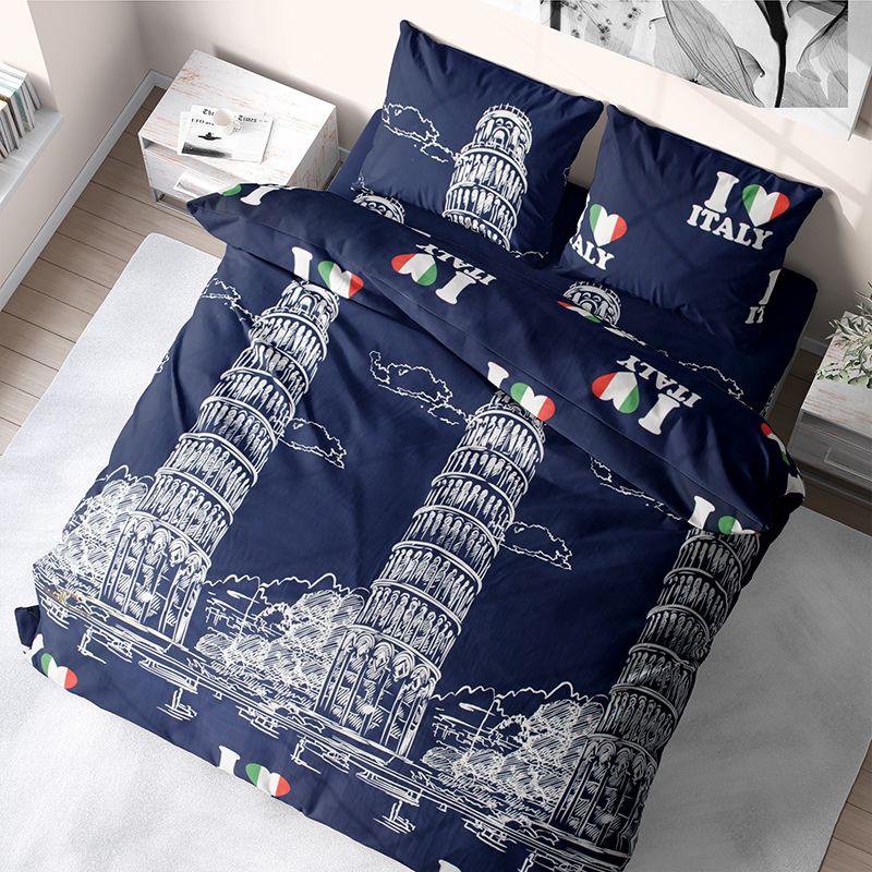 

Комплект постельного белья из бязи Time Textile Italy двуспальный Синий TT174058-d 70х70