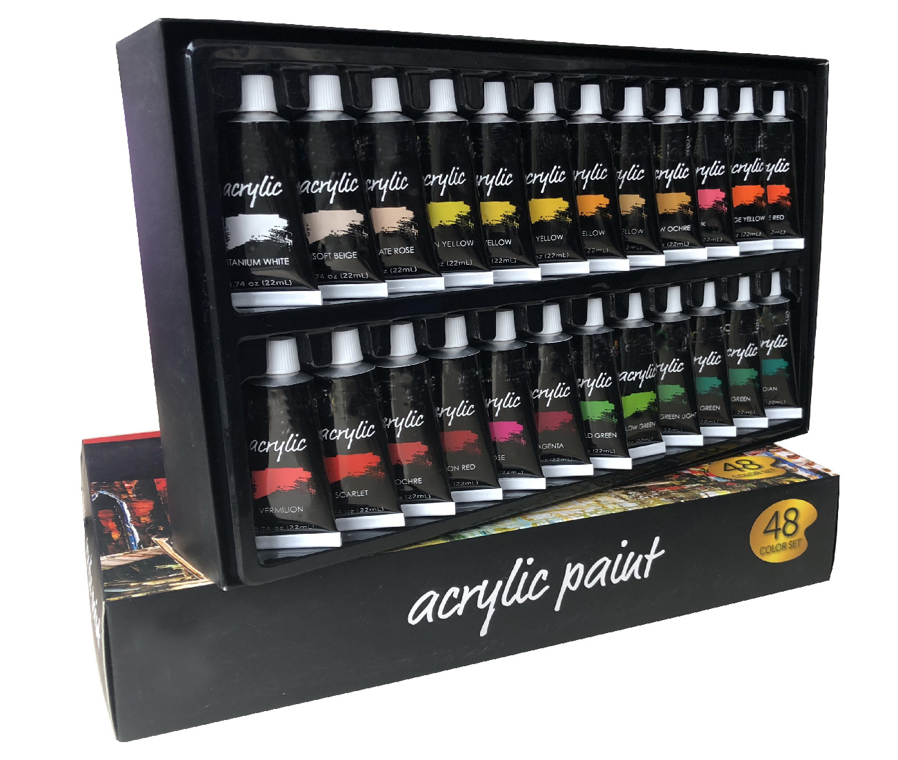 

Набор акриловых красок YOVER AcriLyc Paint для рисования (48 цветов по 22 мл.)