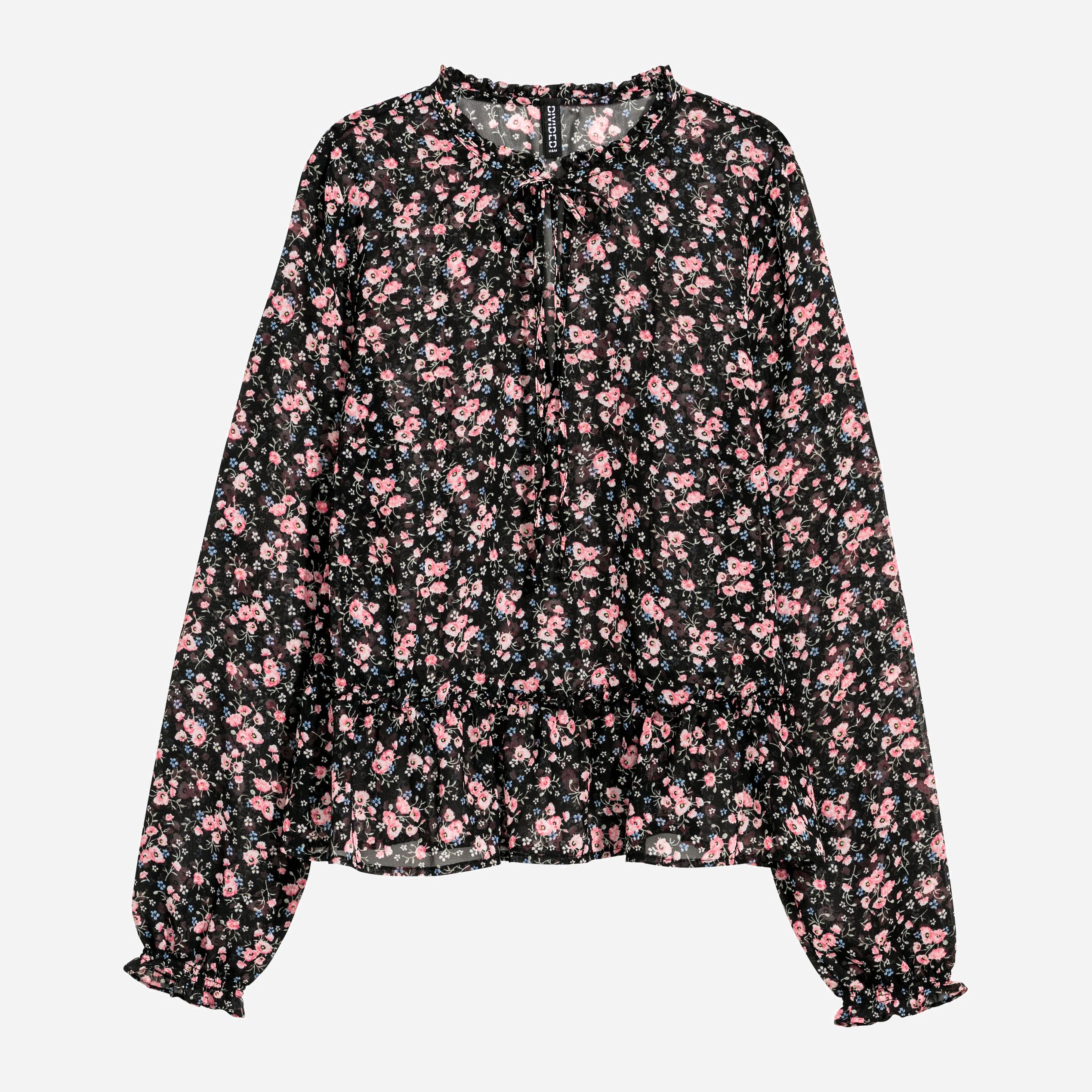 

Блузка H&M 07-0614889-012 44 Черная (СА2000001870532)
