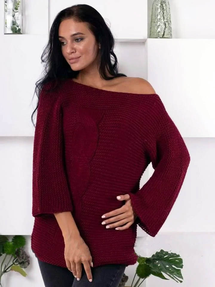 

Fashions • Свитер туника Хулиганка Fashions 44-54 бордовый (№304-аш)