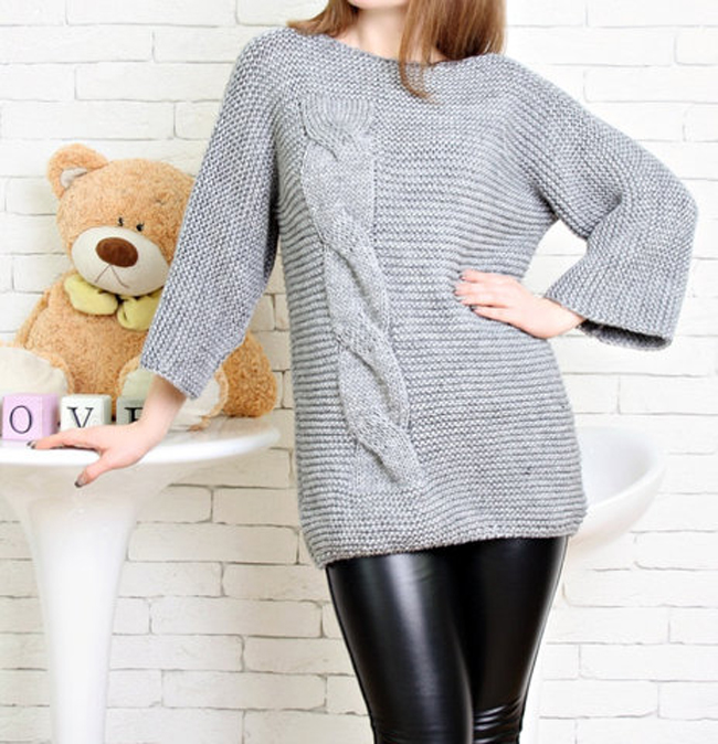 

Fashions • Свитер туника Хулиганка Fashions 44-54 серый (№304-аш)