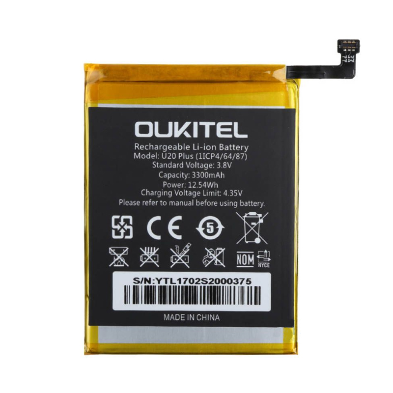 

Аккумулятор для телефона Oukitel U20 Plus High copy, 3300 mAh