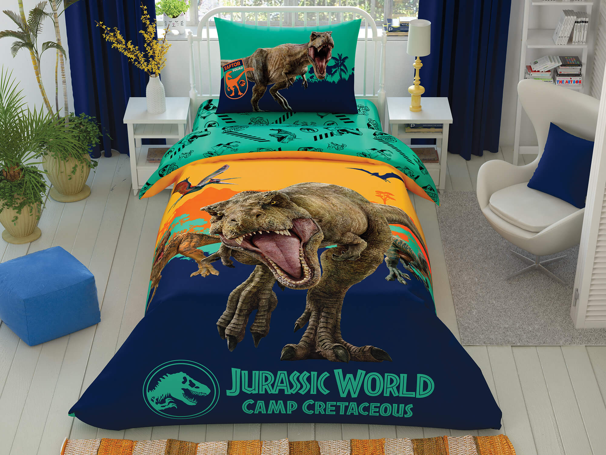 

Детский и подростковый комплект TAC Jurassic World Camp Ранфорс / простынь на резинке 160 x 220 см