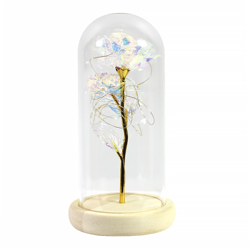 

Роза в колбе 24К Lesko KY-1124 с LED подсветкой Теплый свет ночник подарок девушке (SKU_6667-22556)