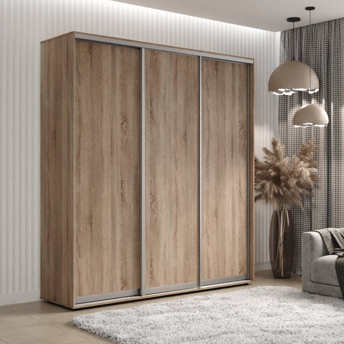 

Шкаф-купе СИЧ 10/24-3Ф/2П 190x60x240 см. ДСП трехдверный Дуб сонома трюфель