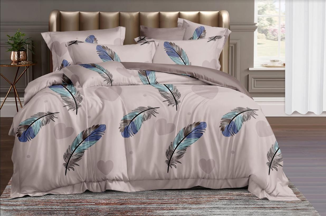 

Простынь MirSon Сатин 22-1310 Peacock feathers 220 х 240