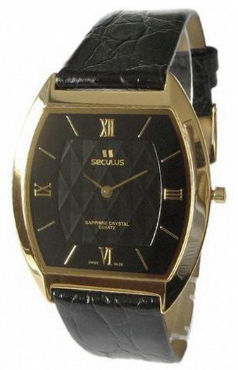 

Мужские часы Seculus 1613.1.106 black, pvd, black leather