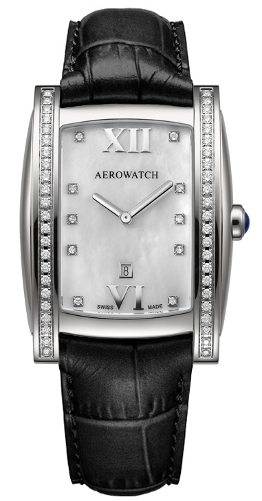 

Женские часы Aerowatch 03952AA01DIA-black-leather-strap