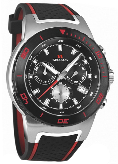 

Мужские часы Seculus 4488.2.503 black, ss tr-ipb red, silicon black red