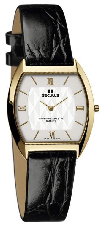 

Женские часы Seculus 1613.1.106 white, pvd, black leather