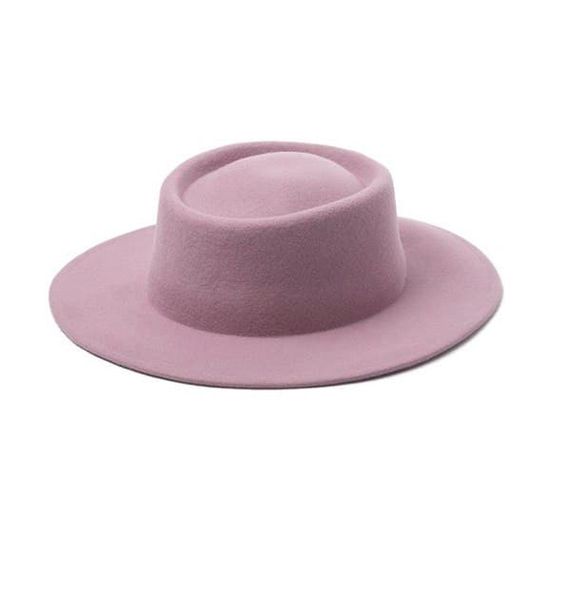 

Шляпа канотье Palmy из 100% шерсти с круглой тульей цвет Pure Rose 54-57р.