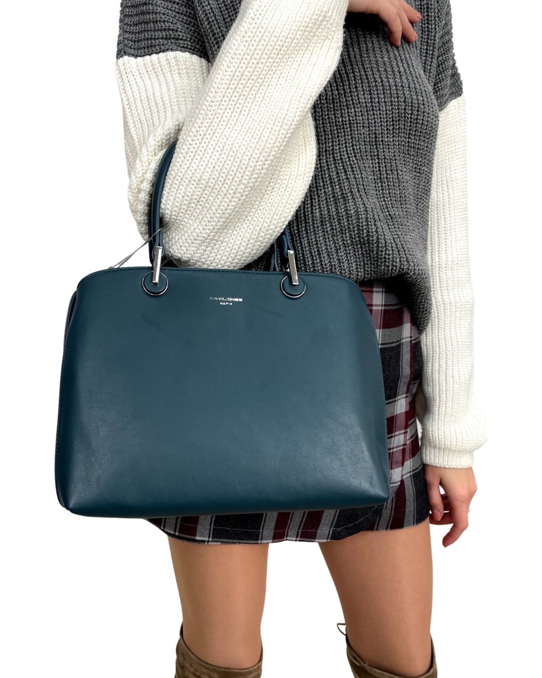 

Сумка из эко кожи David Jones 18 25 10 см.Темно-бирюзовый