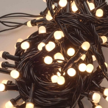 

Гирлянда Линза 8мм 100 LED черный провод белый теплый Gonchar (NAT06636)