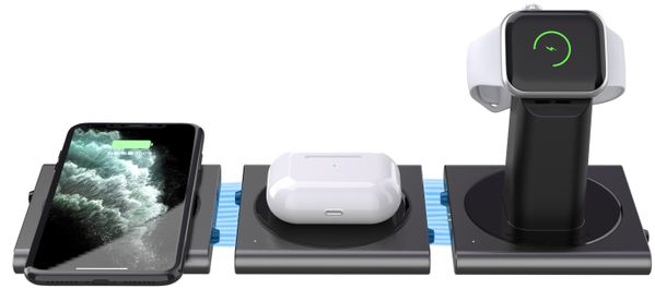 

Беспроводная зарядка STR Power Base Magnetic Wireless Charger 3in1 (iPhone | Apple Watch | AirPods) - Black