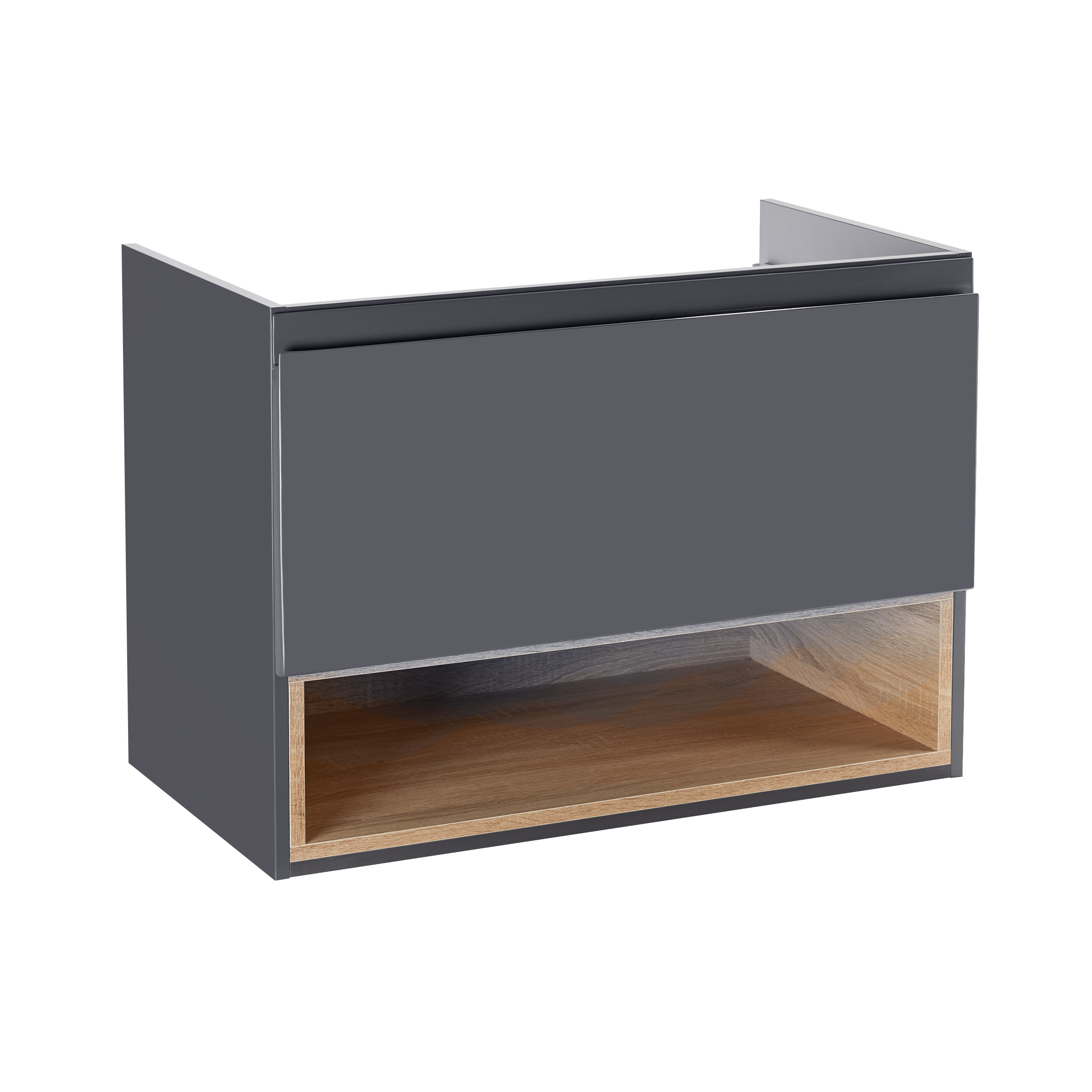 

Тумба подвесная Qtap Robin 800х580х437 Graphite/Whitish oak QT1374TPВ8002GWO