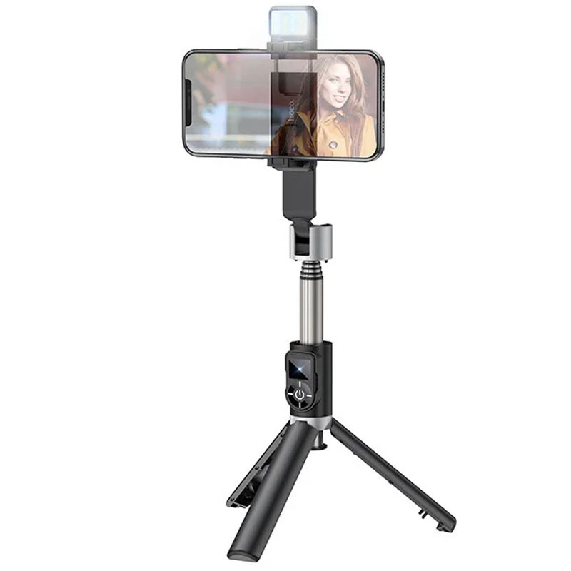 

Cелфи штатив тренога Hoco K16 с LED подсветкой Black